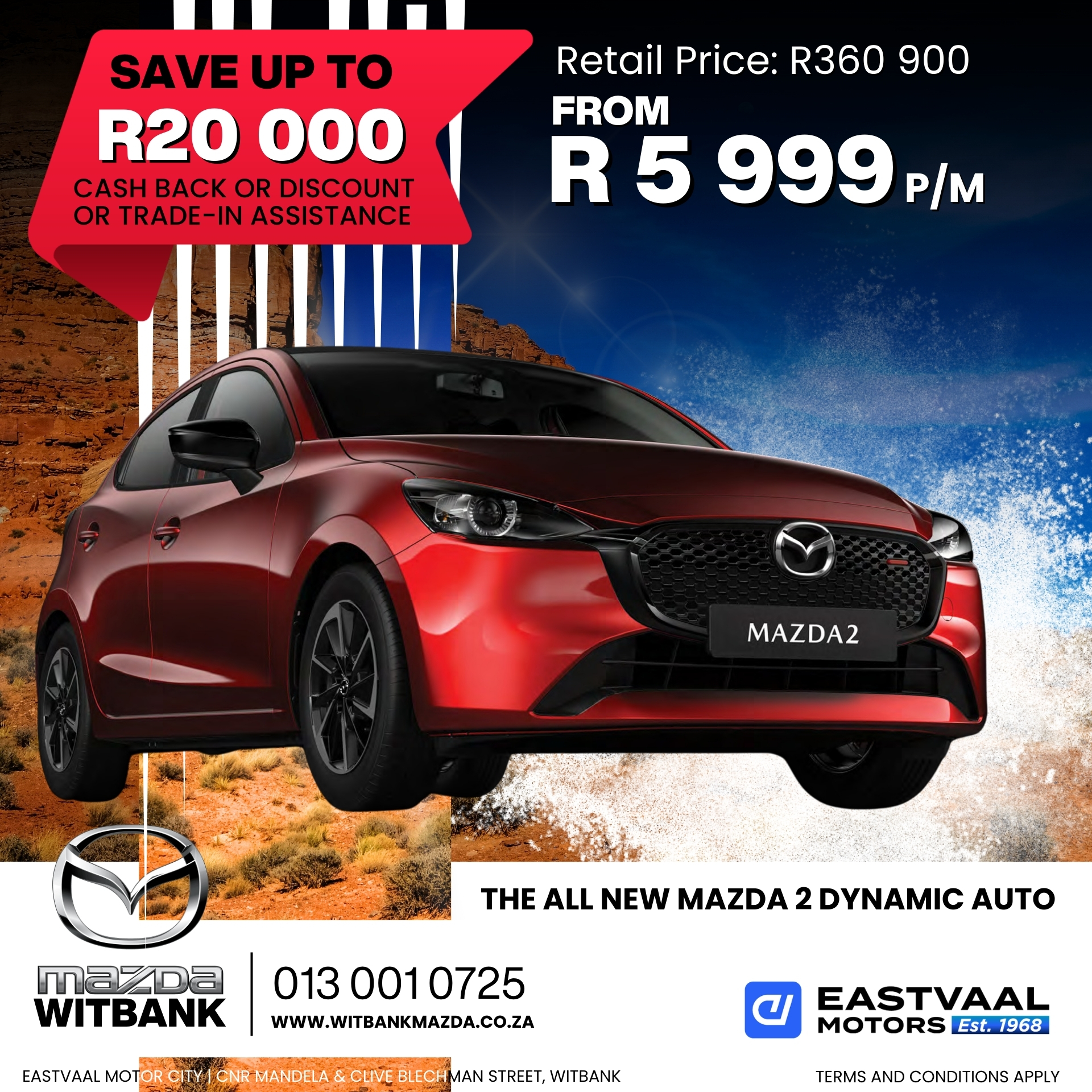 Drive into the future with a brand new Mazda this July! Visit Eastvaal Motor City and discover unbeatable deals. image from Eastvaal Motors