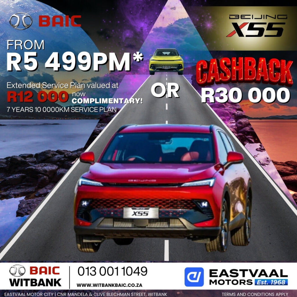 Unleash the power of BAIC this July. Visit us at Eastvaal Motor City for exclusive offers! image from Eastvaal Motors