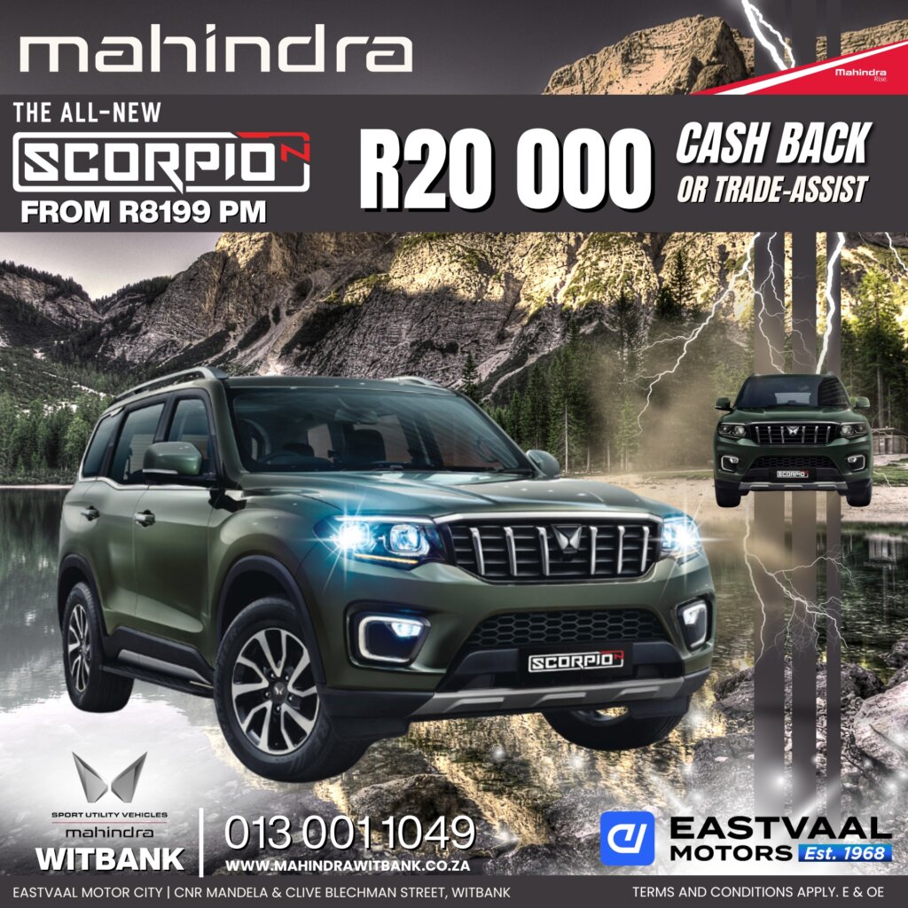 This July, experience power and performance with Mahindra at Eastvaal Motor City. Get yours today! image from Eastvaal Motors