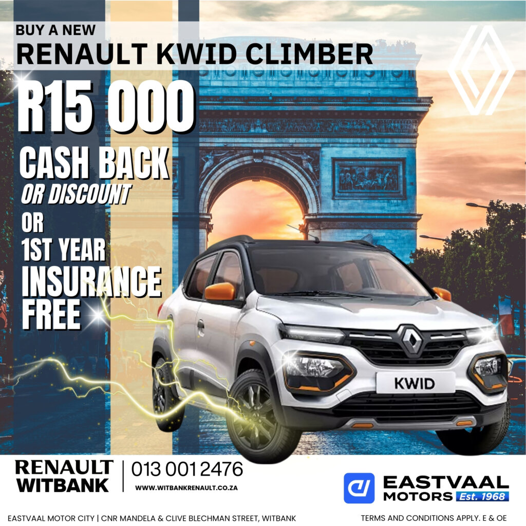 This July, experience the thrill of driving a Renault. image from Eastvaal Motors