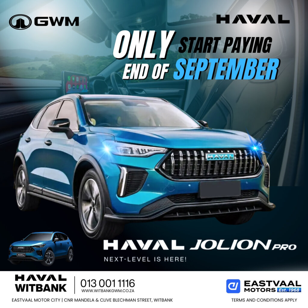 Drive into July with confidence in a Haval GWM from Eastvaal Motor City. Unbeatable offers await! image from Eastvaal Motors