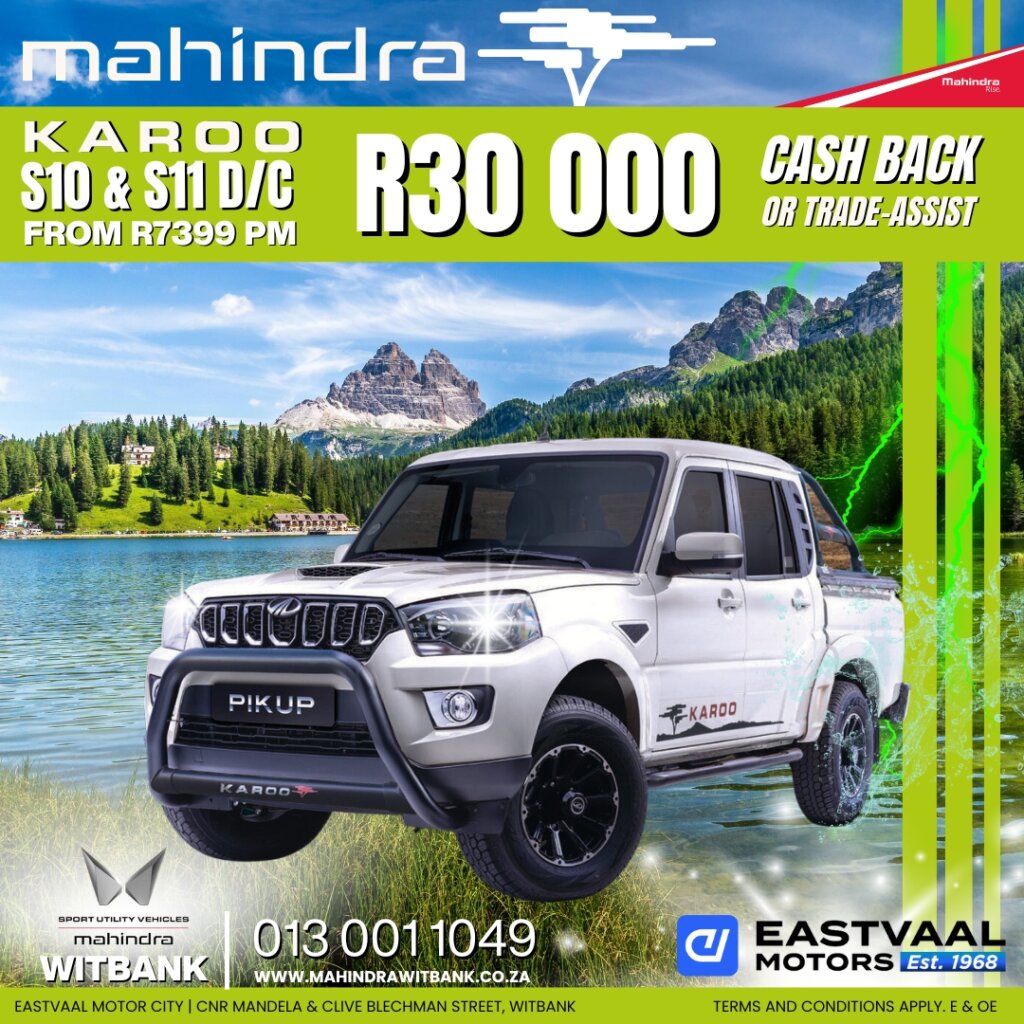 Discover exceptional value and unmatched reliability with Mahindra this July at Eastvaal Motor City. image from Eastvaal Motors