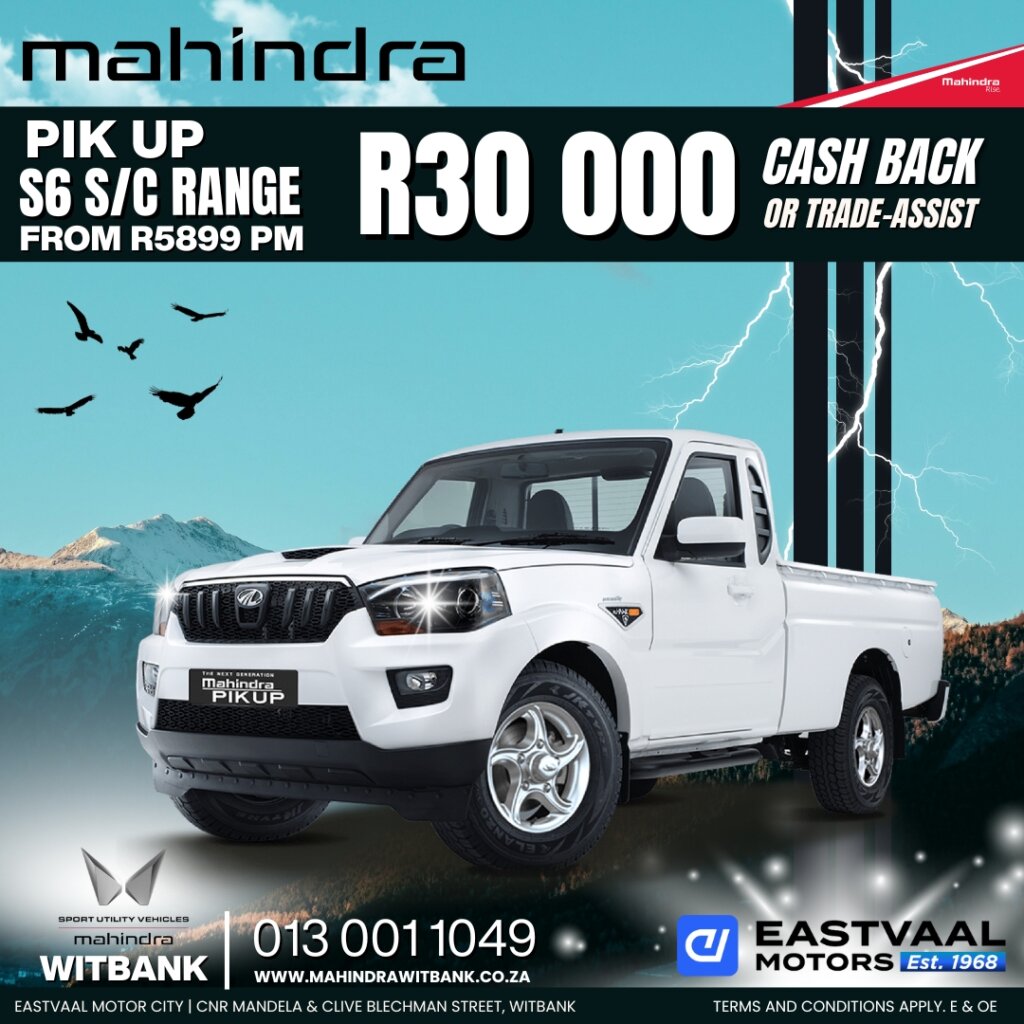 Upgrade your ride this July with a Mahindra from Eastvaal Motor City. Special prices await! image from Eastvaal Motors