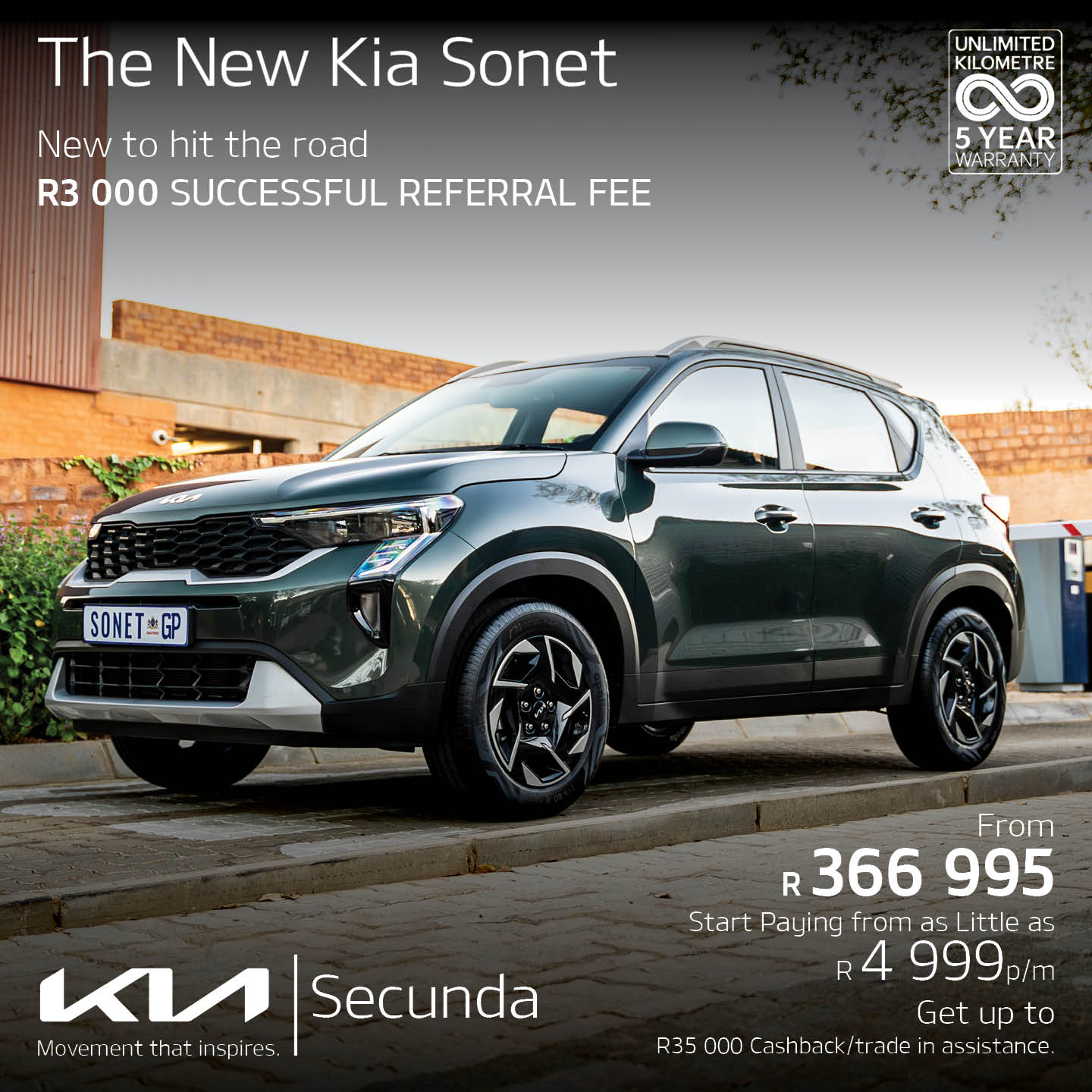 New to hit the road – The New KIA Sonet image from Eastvaal Motors