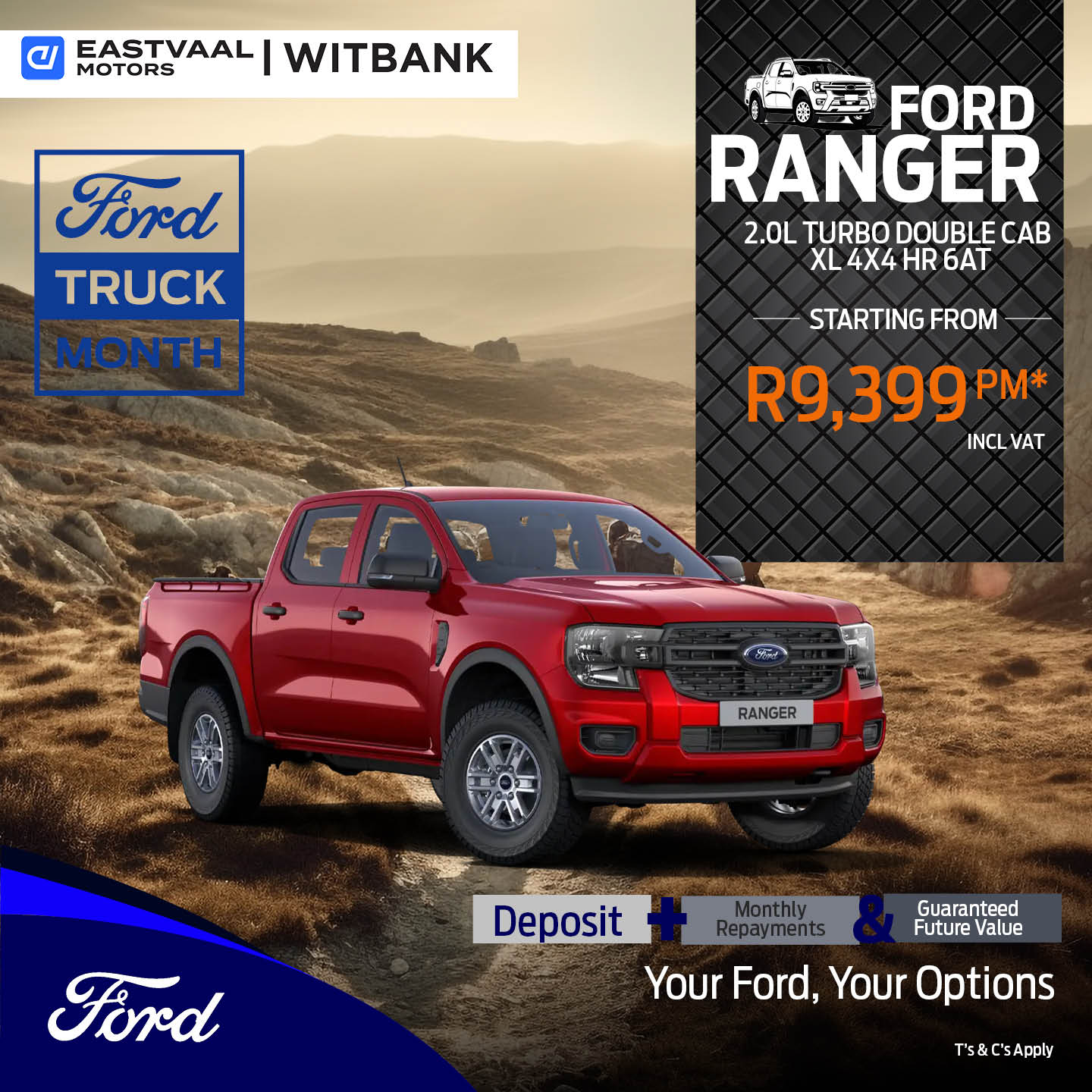 Truck month is here! Ford Ranger 2.0L Turbo D/C XL 4×4 HR 6AT image from Eastvaal Motors