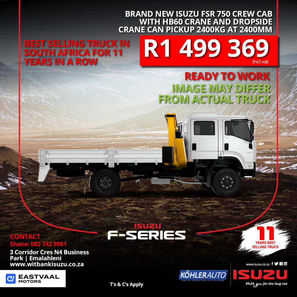 FSR 750 Crew cab with HB60 crane and drop side crane image from 