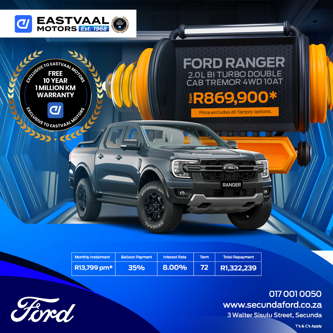 Ford Ranger 2.0L BiTurbo double cab Tremor 4WD 10AT image from Eastvaal Motors