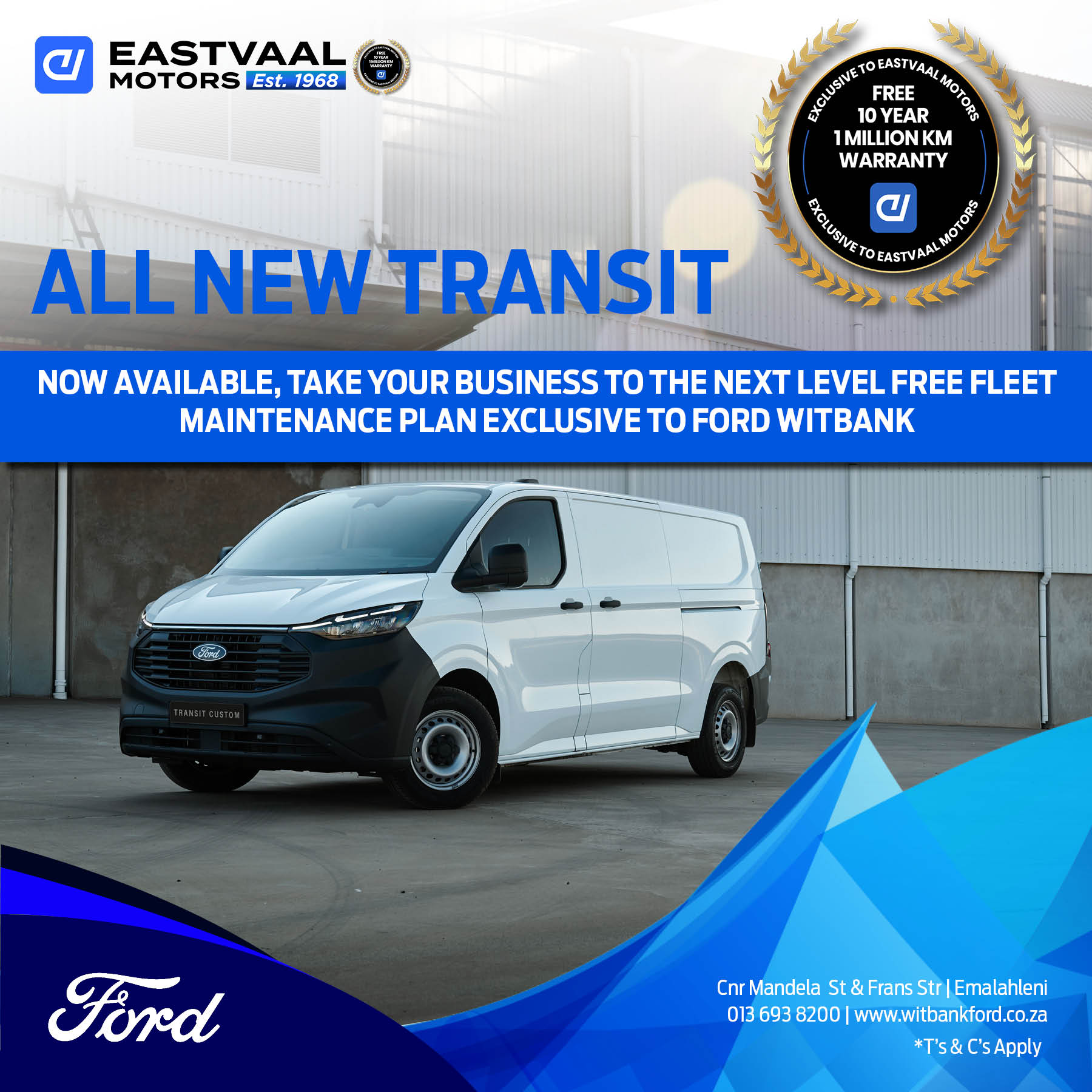 The ALL NEW Ford Transit. Now available! image from Eastvaal Motors