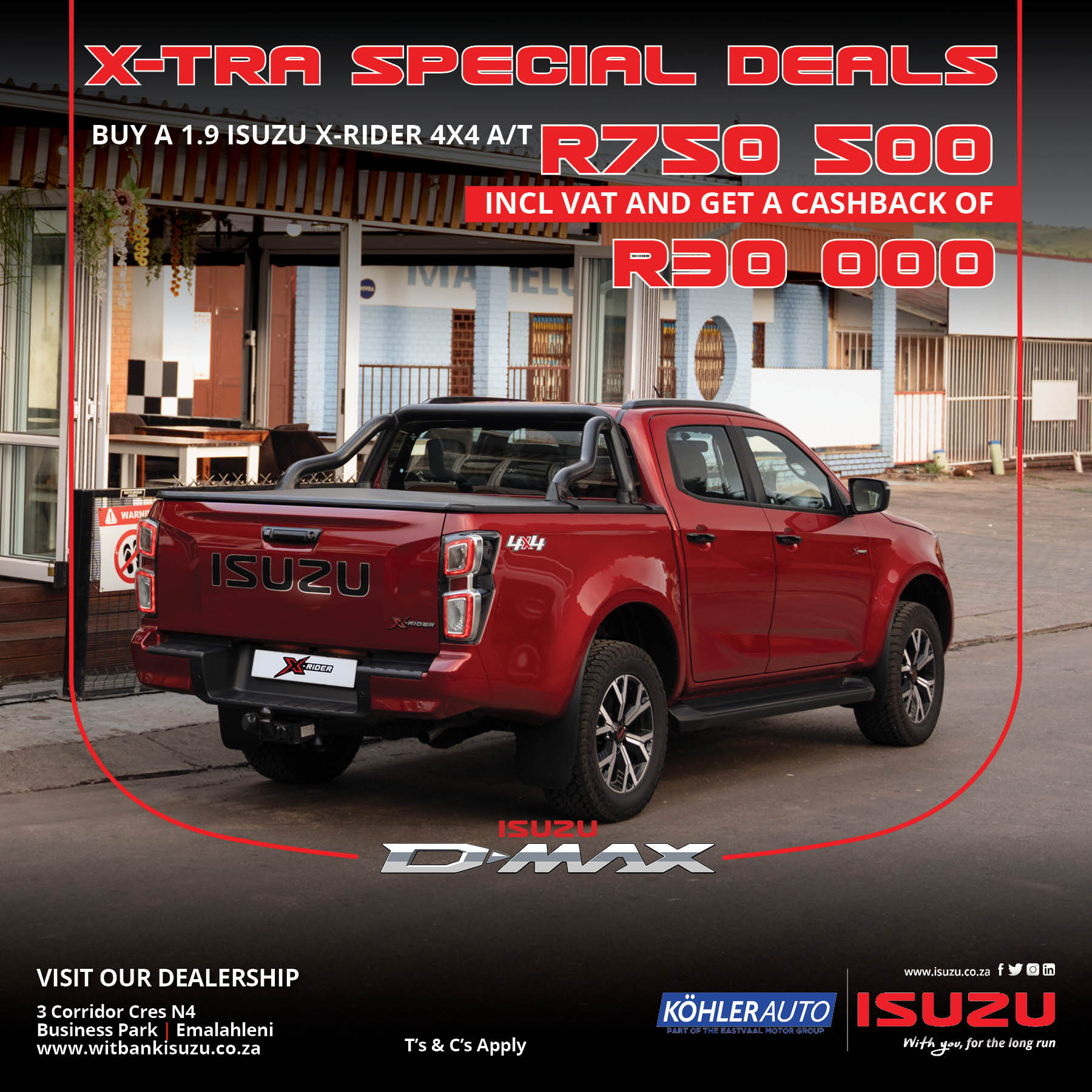 X-TRA special deals – Isuzu 1.9 X-Rider 4×4 A/T image from Eastvaal Motors