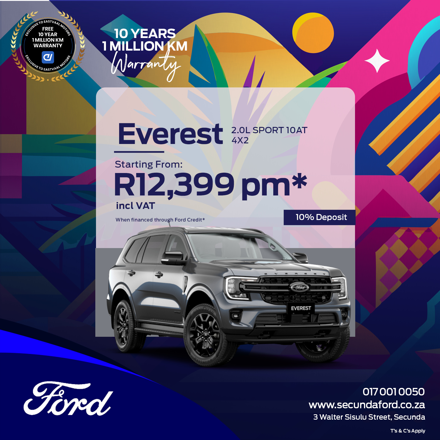 Ford Everest 2.0L Sport 10AT 4×2 image from Eastvaal Motors