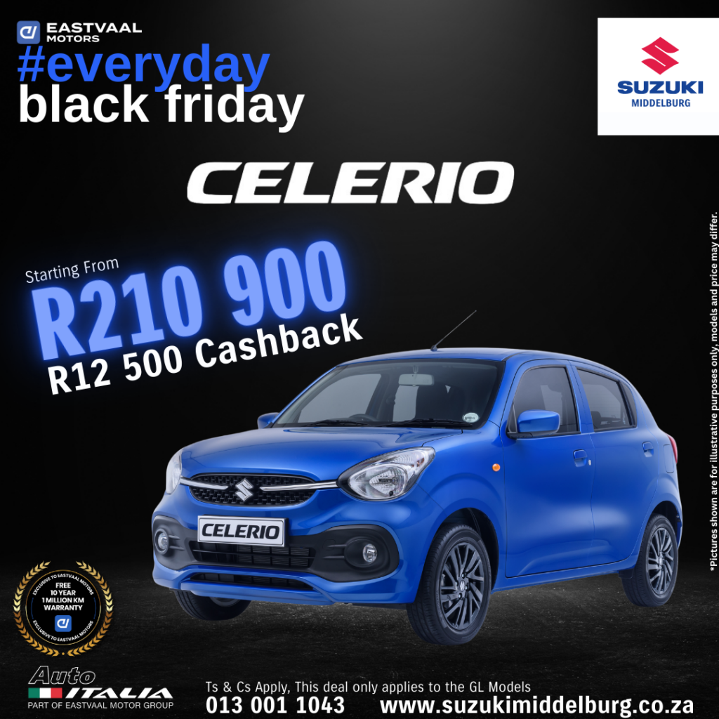 Suzuki Celerio – Everyday Black Friday image from Eastvaal Motors