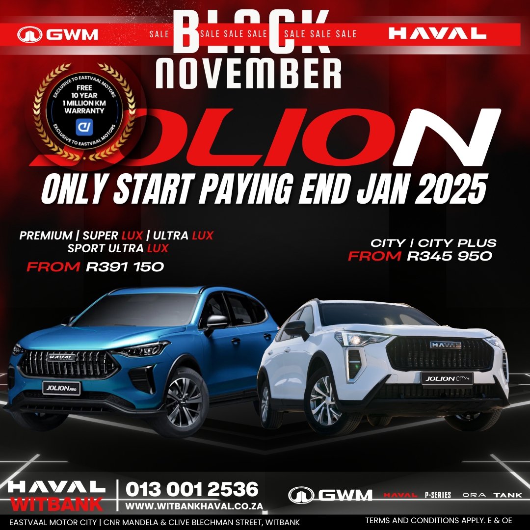 Black November is here! Drive your dream car with no payments until 2025. Don’t miss out on our best deals of the year! image from Eastvaal Motors