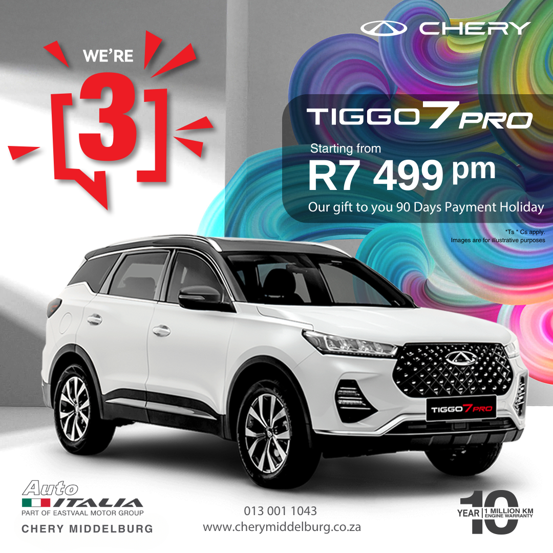 Chery Brithday Deals – Chery Tiggo 7 Pro image from Eastvaal Motors