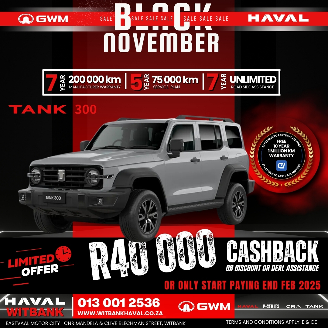 Black November at Eastvaal! Save big on your next car with deals too good to pass up. Limited-time offers are on now! image from Eastvaal Motors