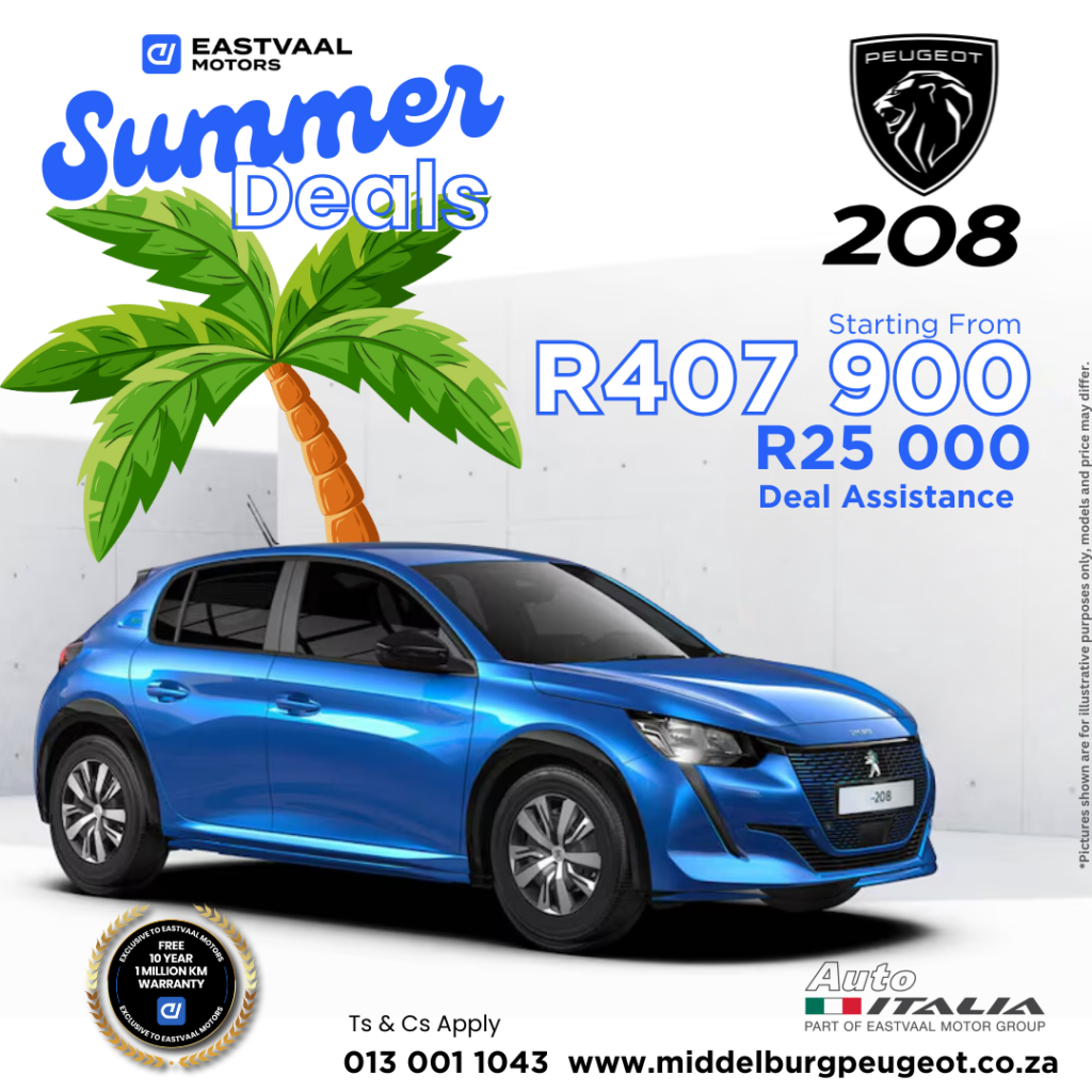 Eastvaal Summer deals – Peugeot 208 image from Eastvaal Motors