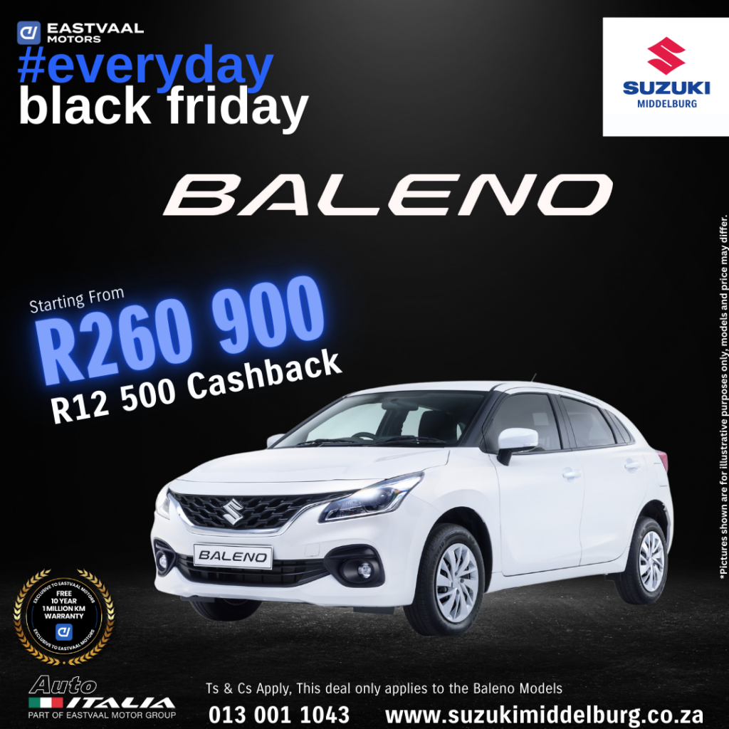 Suzuki Baleno with R12500 Cashback image from Eastvaal Motors