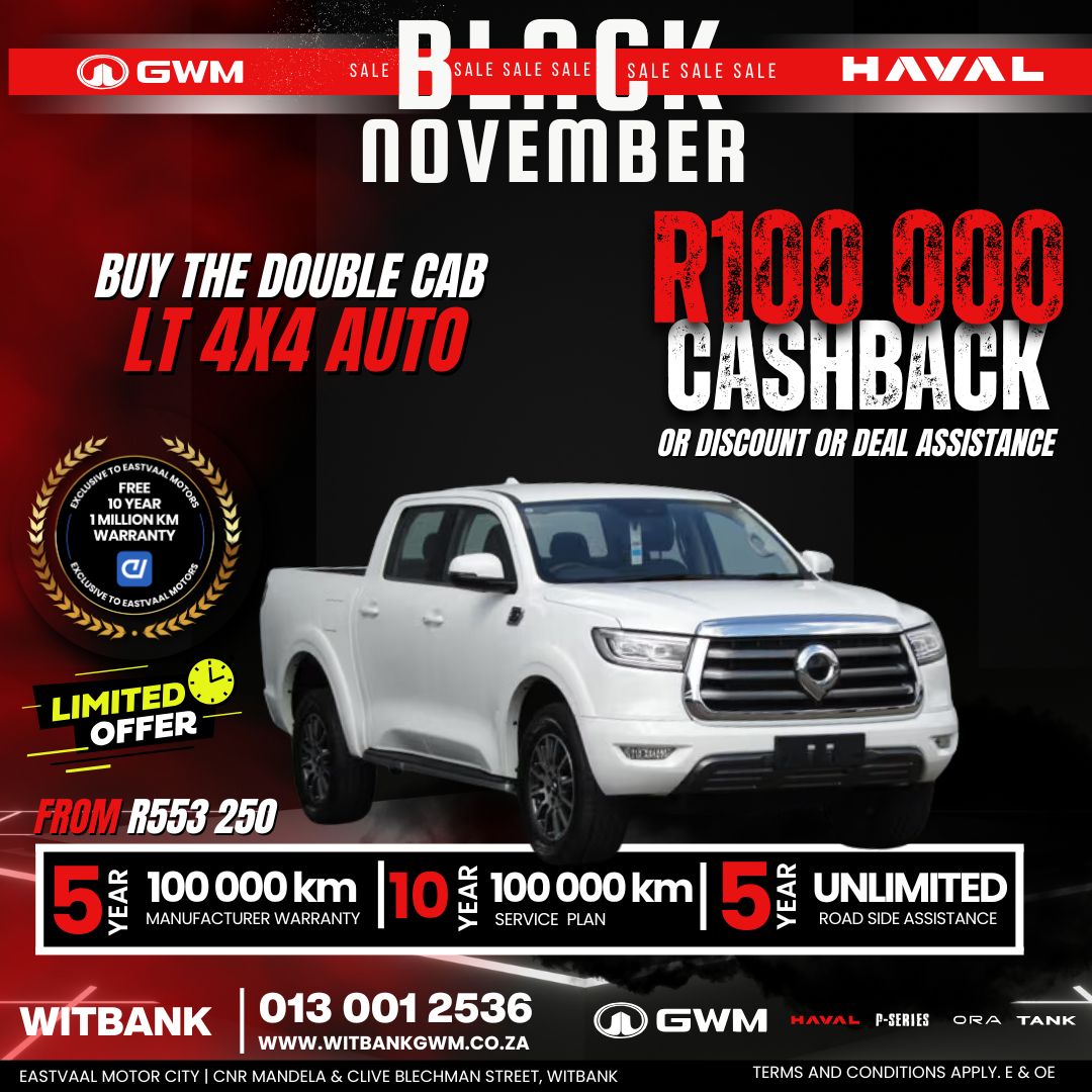 Cashback Deals You’ll Love! Take advantage of our Black November specials and drive off with more in your pocket! image from Eastvaal Motors