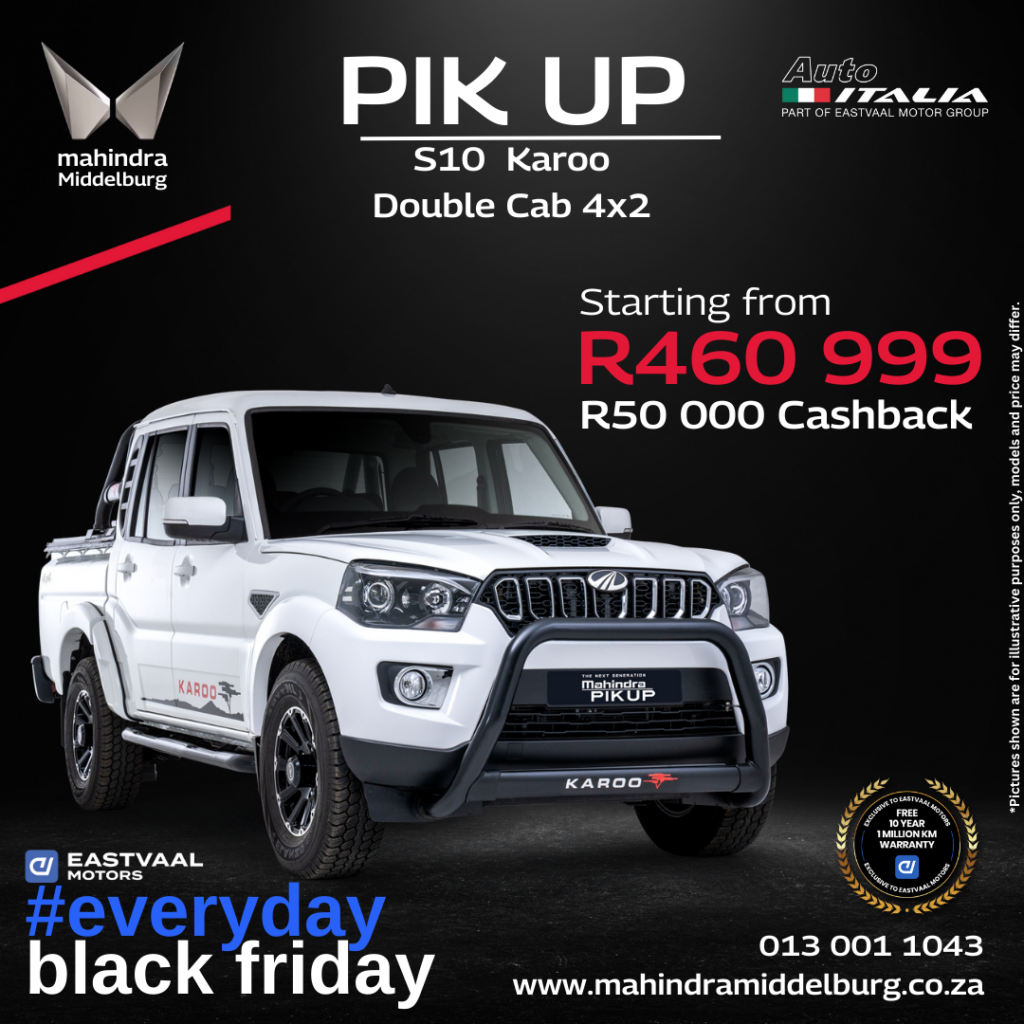 R50000 Cashback on a Mahindra S10 Karoo 4×2 image from Eastvaal Motors