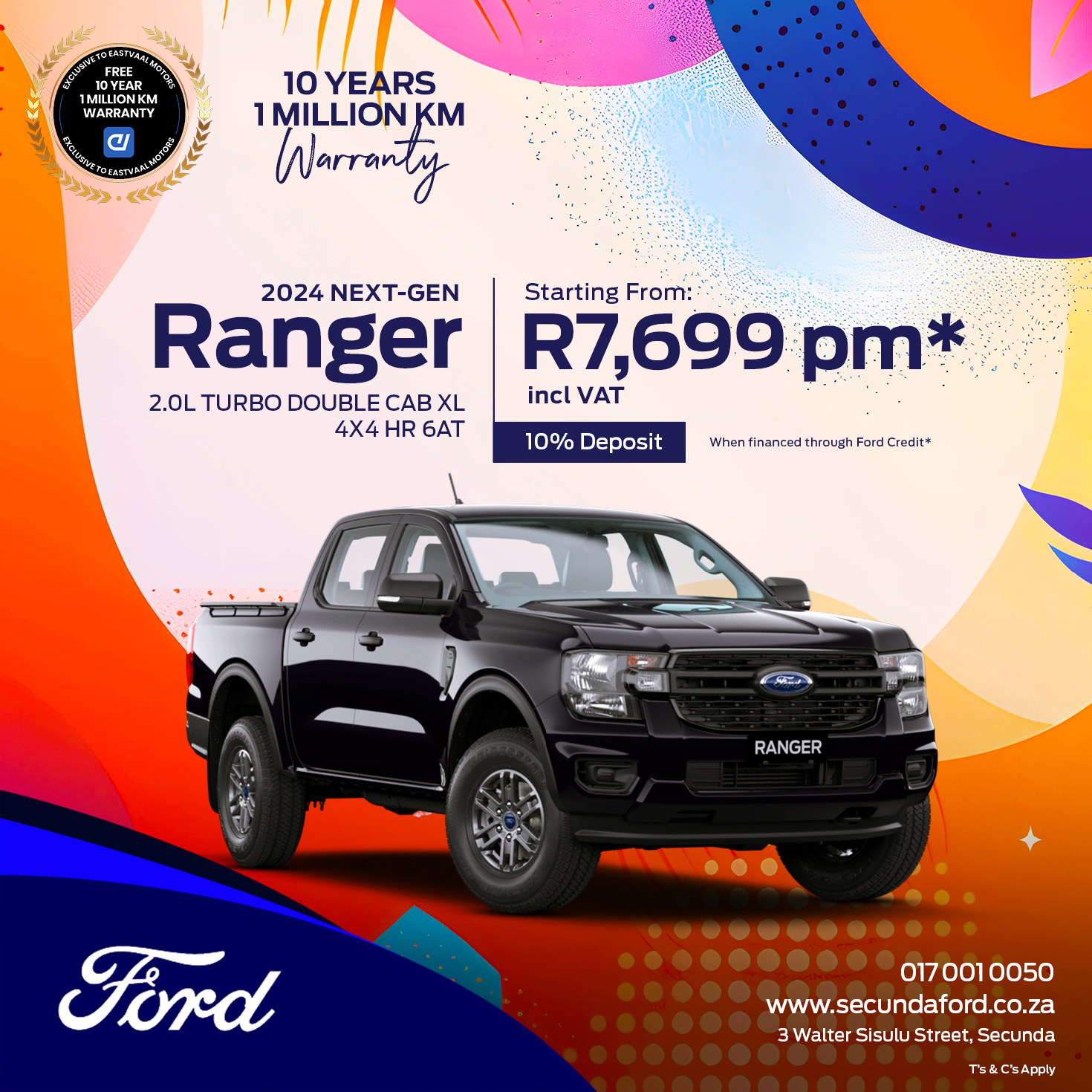 Ford Ranger 2.0L Turbo DC XL 4×4 HR 6AT image from Eastvaal Motors