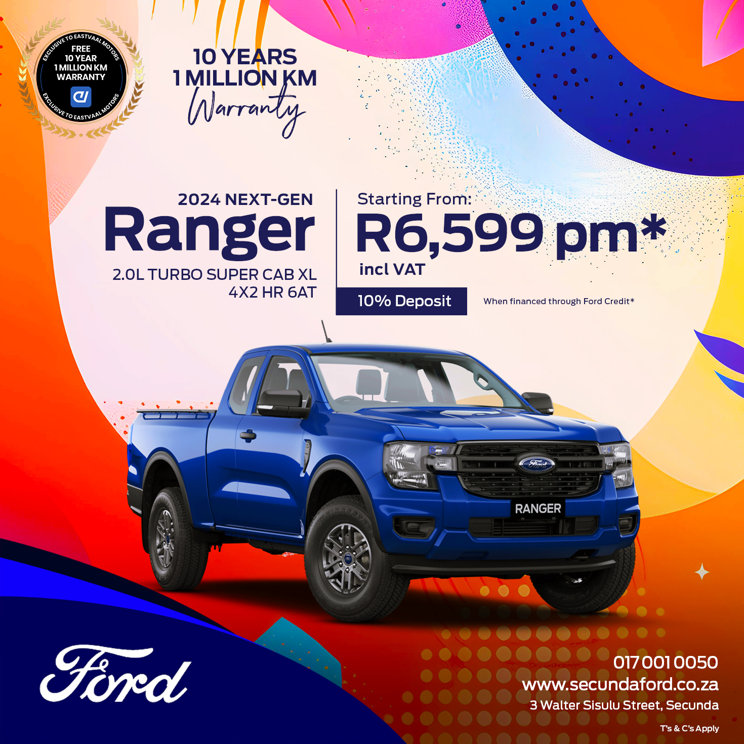 Ford Ranger 2.0L Turbo SC XL 4×2 HR 6AT image from Eastvaal Motors