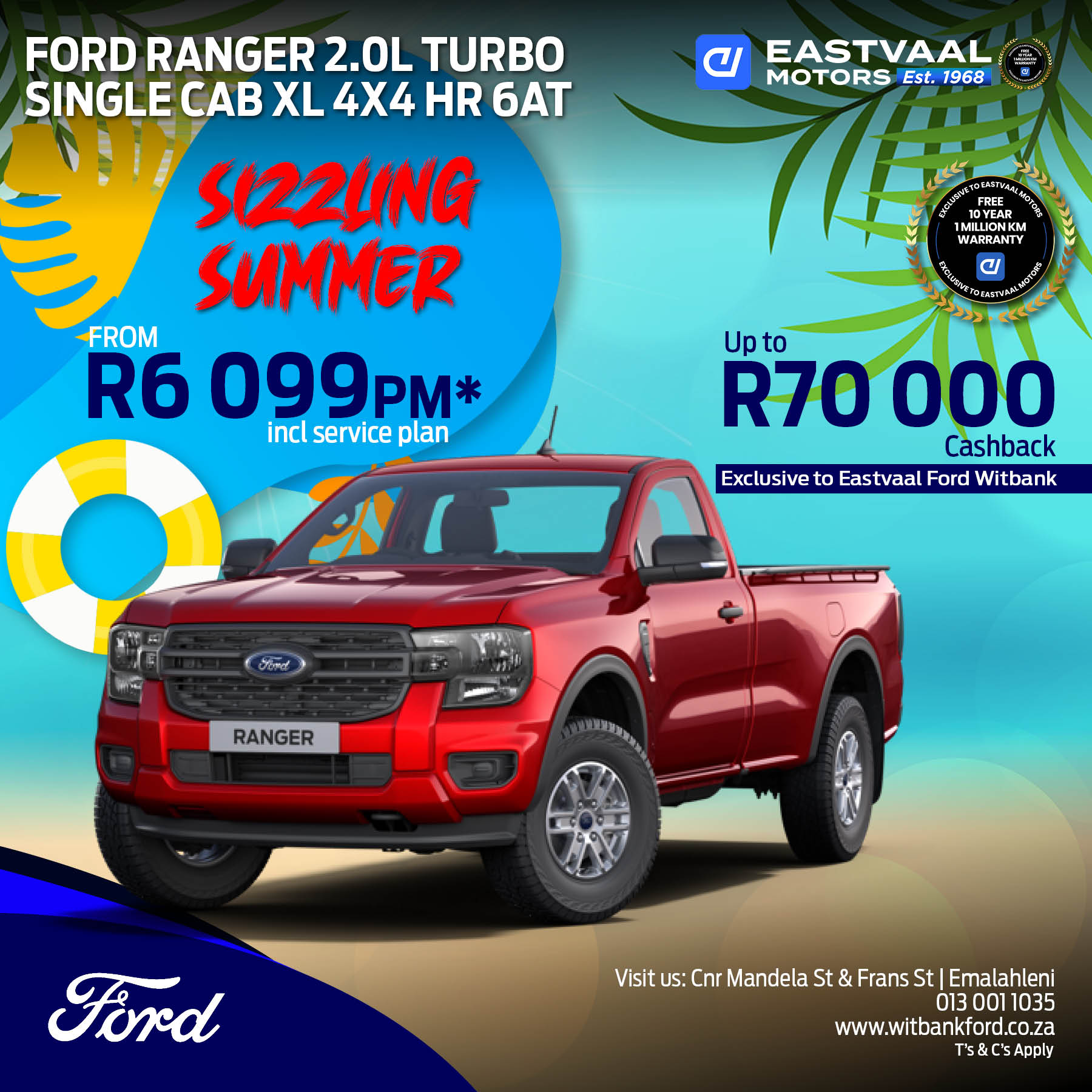 Ford Ranger 2.0L Turbo Single /Cab XL 4X4 HR 6AT image from Eastvaal Motors