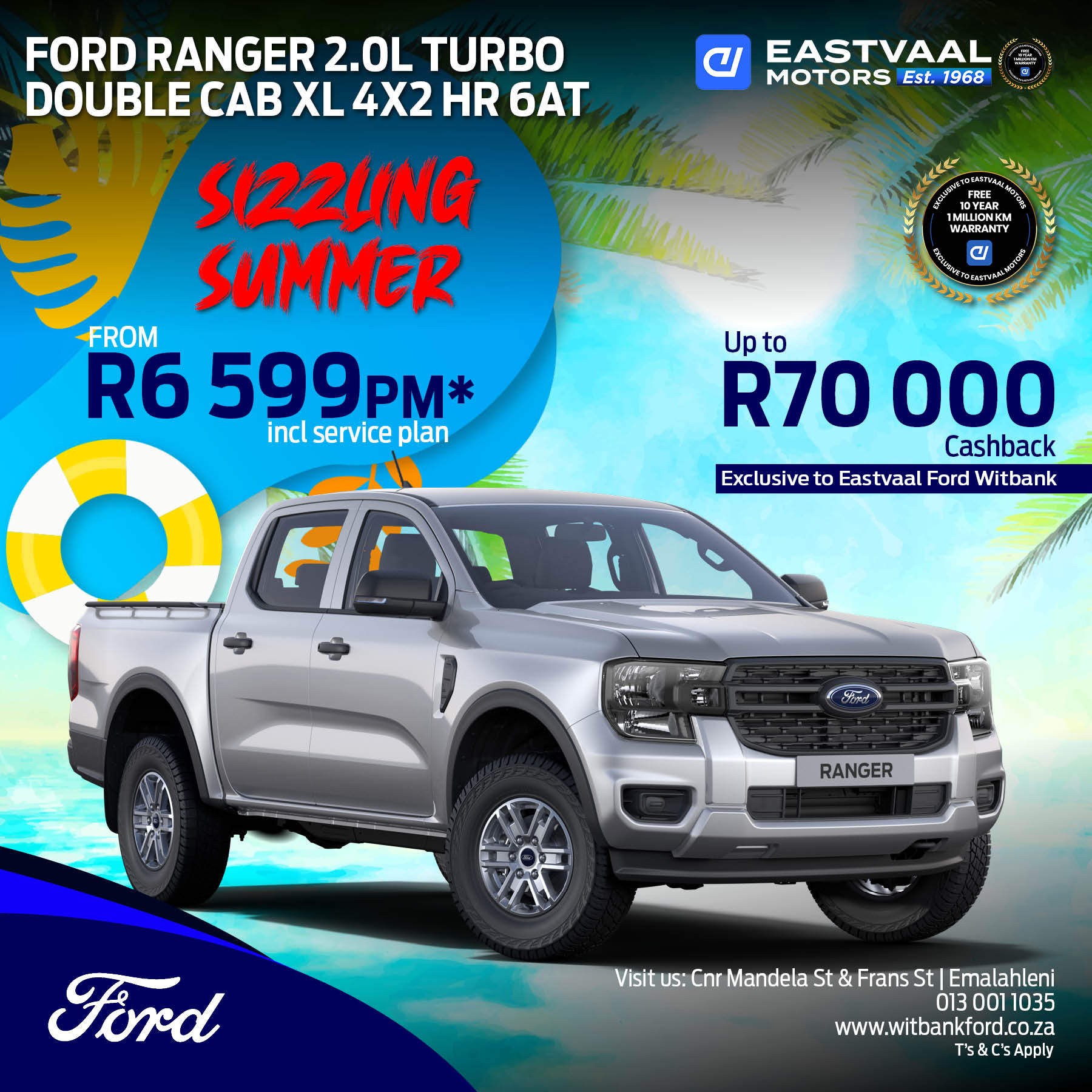 Ford Ranger 2.0L Turbo Double Cab XL 4×2 HR 6AT image from Eastvaal Motors