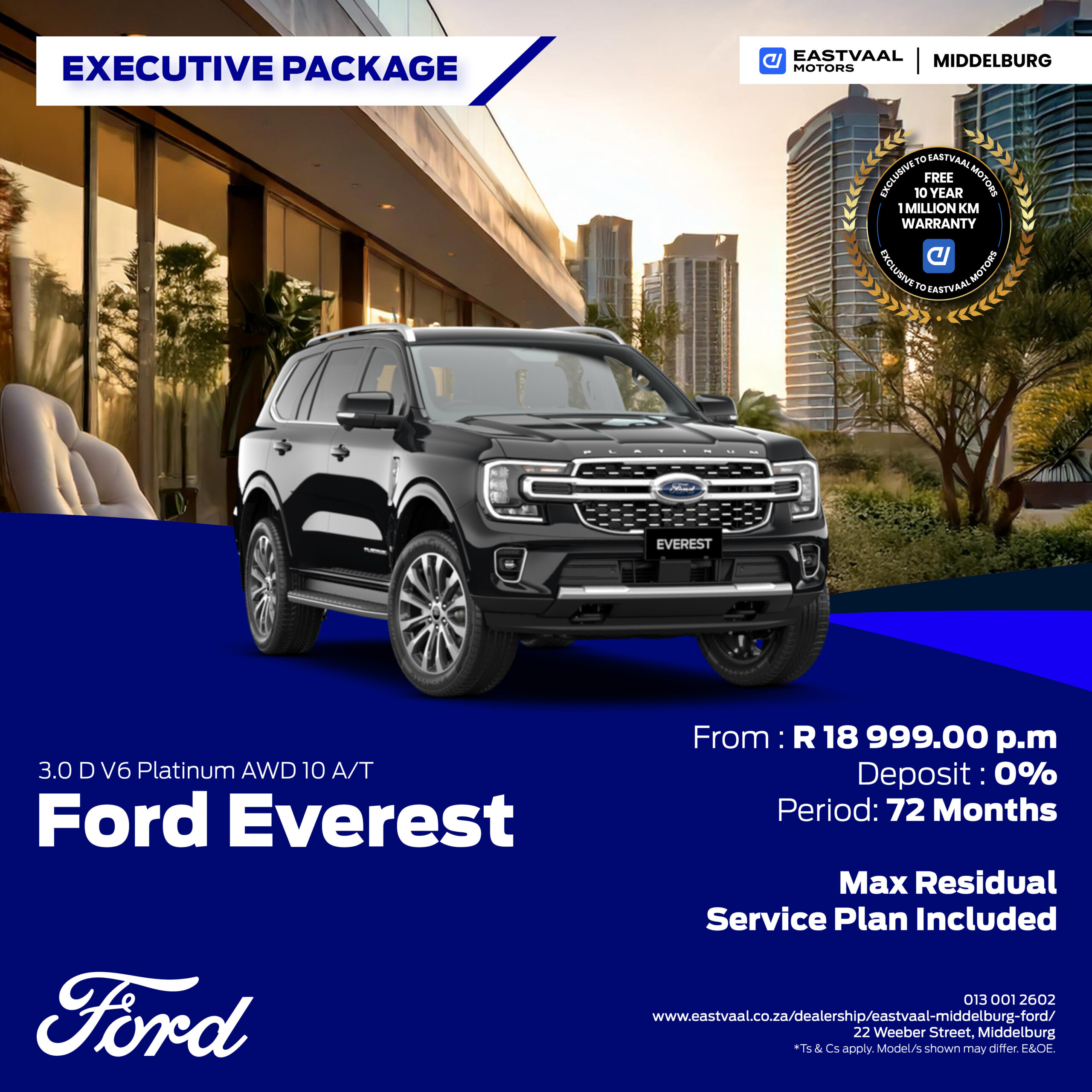 Ford Everest 3.0 D V6 Platinum AWD 10 A/T image from Eastvaal Motors