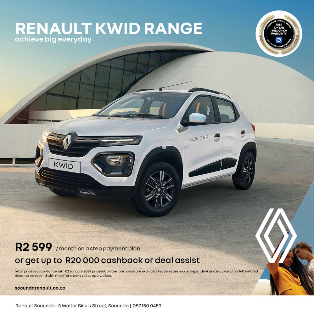 Renault Kwid range image from Eastvaal Motors