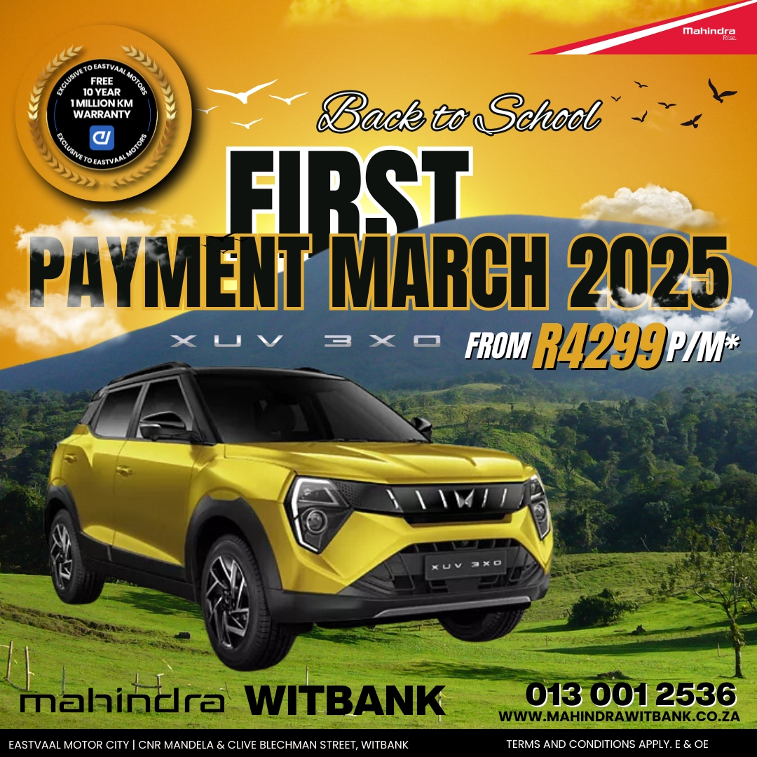 🚘🎒 Upgrade your ride for the new year! Explore Mahindra’s tough and dependable vehicles for your family and work needs. image from Eastvaal Motors