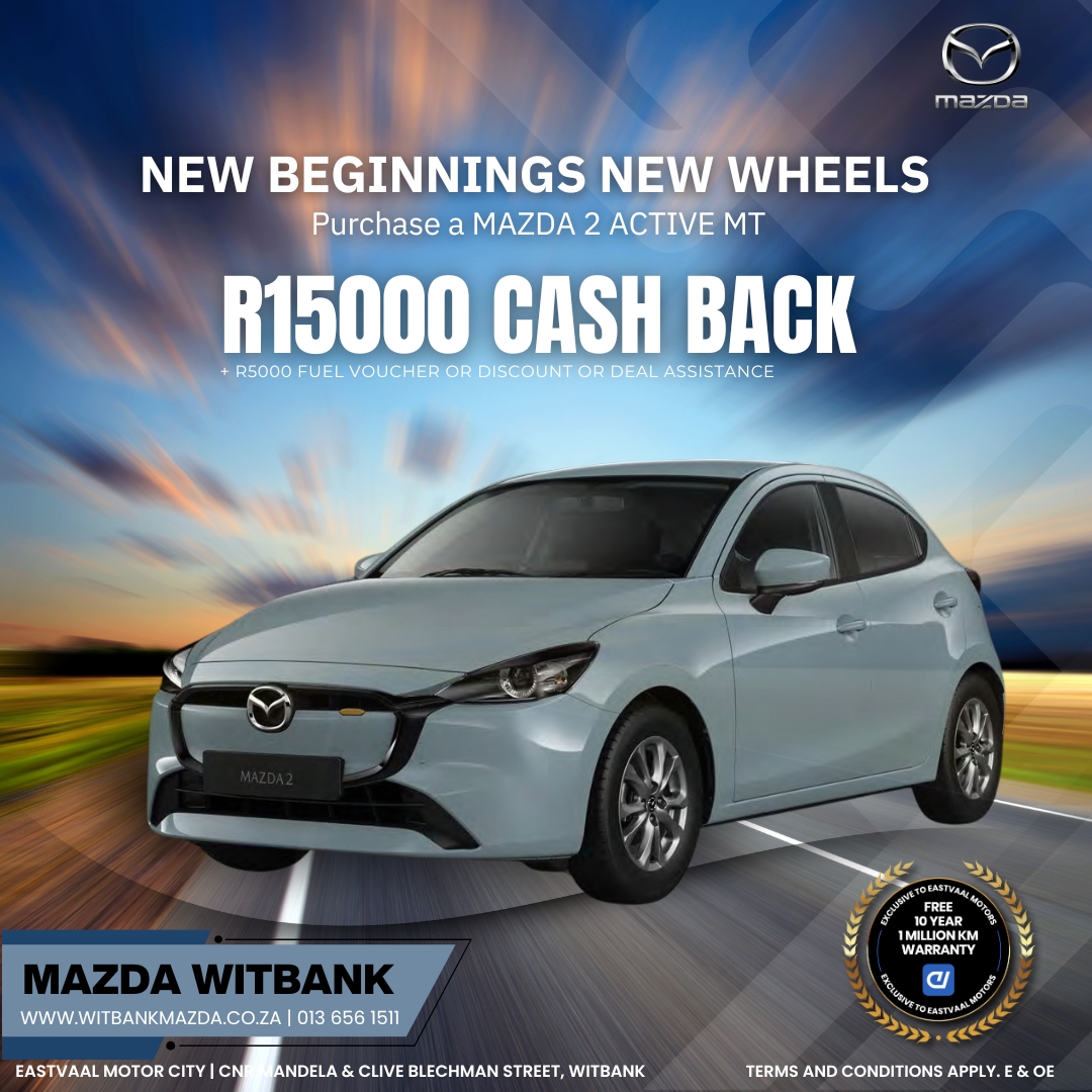 🎉 “Fresh starts deserve a fresh ride. Discover the power of Mazda for your 2025 adventures!” image from Eastvaal Motors