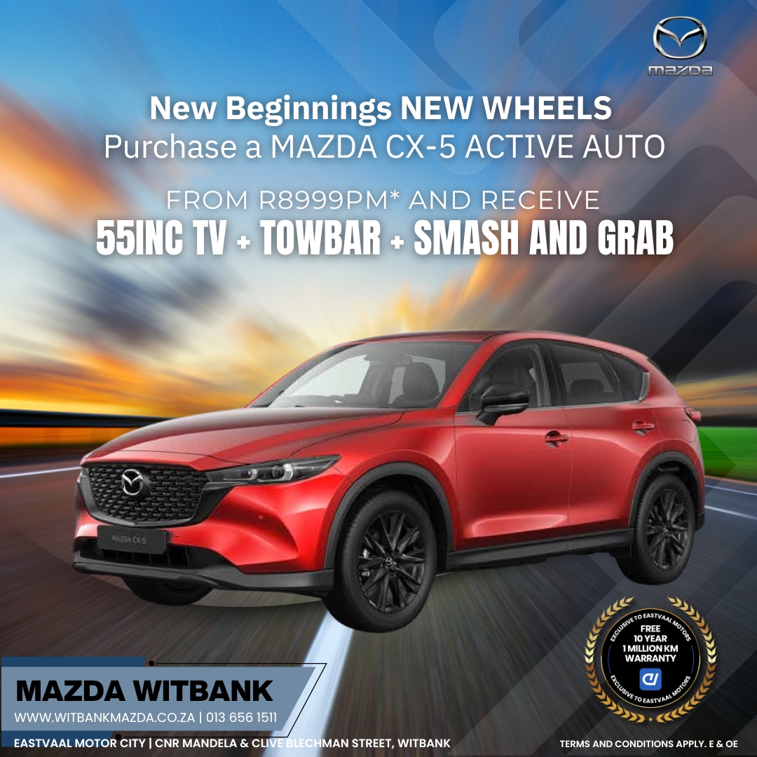 🌈 “Brighten your New Year with the sleek and stylish Mazda lineup. It’s time to elevate your ride!” image from Eastvaal Motors