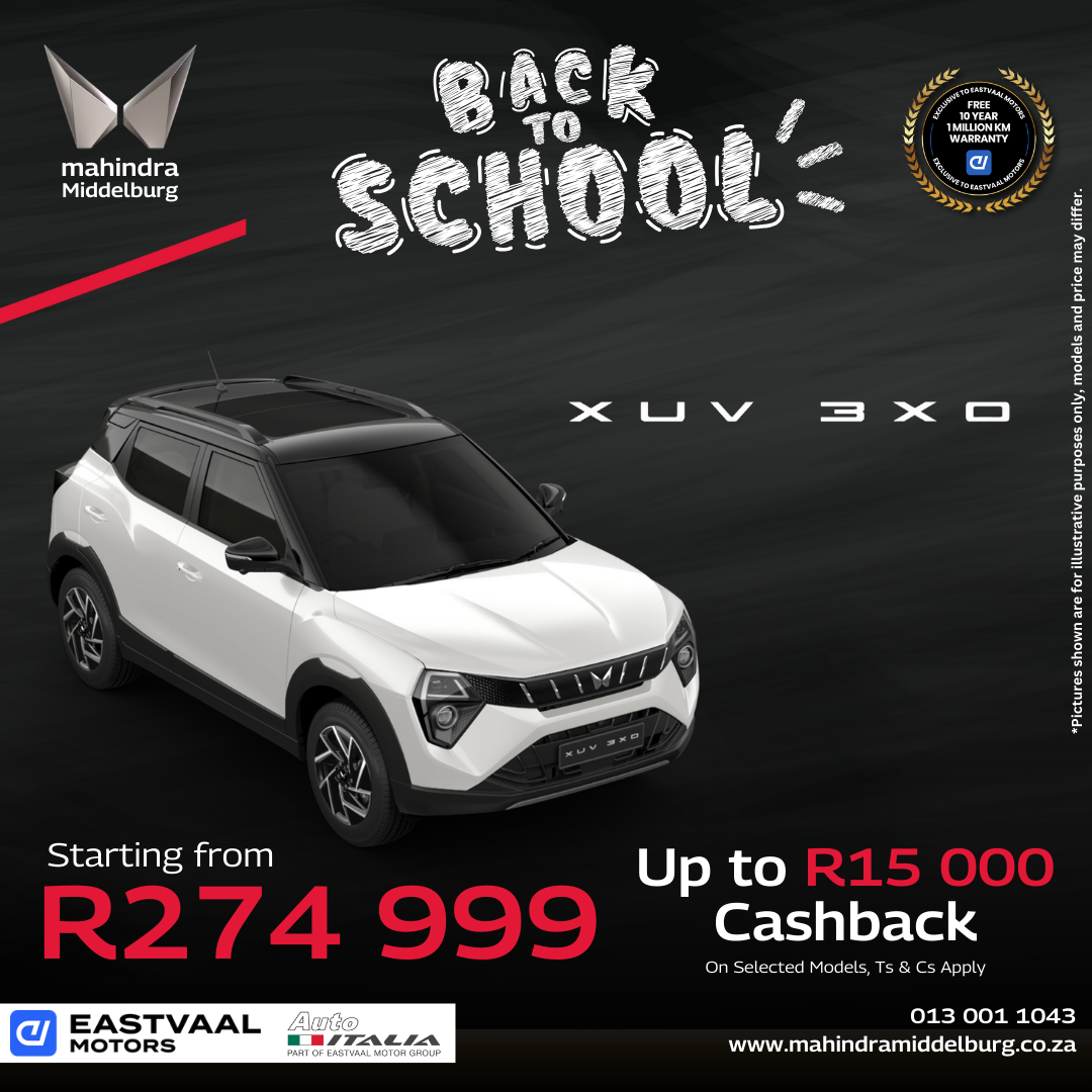 Back to School – Mahindra 3X0 image from Eastvaal Motors