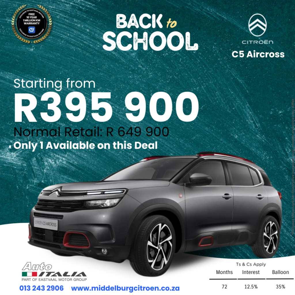 Back to School – Citroën C5 image from Eastvaal Motors